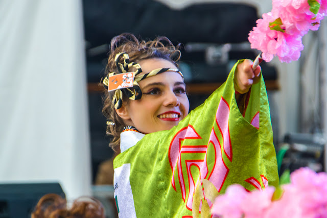 福岡よさこいチーム「流」-ふくこいアジア祭り2018　外国人踊り子