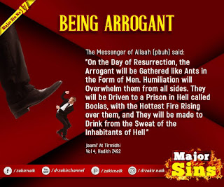 MAJOR SIN. 17. BEING ARROGANT