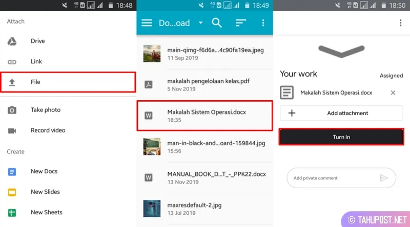 Klik Turn In - Cara Mengirim Tugas di Google Classroom