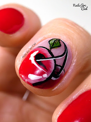 Nail Art - Le temps des cerises - one stroke par Nails Arc en Ciel