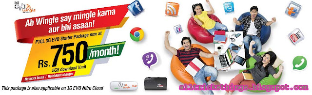 PTCL 3G EVO Monthly Package. PTCL EVO Monthly RS750 5GB Package.