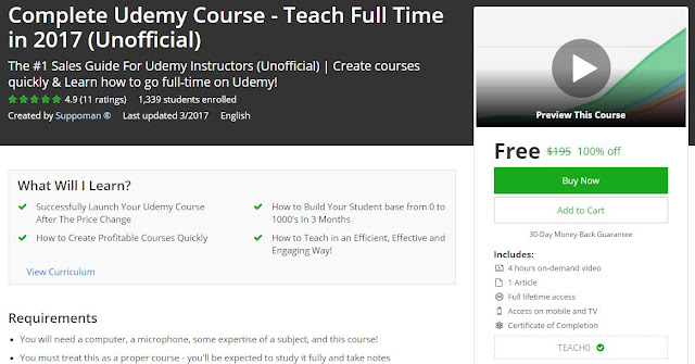 Complete-Udemy-Course-Teach-Full-Time-in-2017-Unofficial