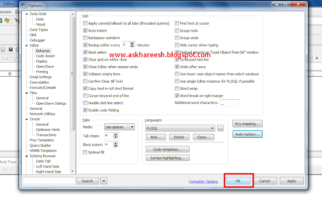 How to Setup Shortcuts in Toad, askhareesh blog for Oracle Apps