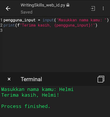 Fungsi input() Bertipe Data Teks String di Python