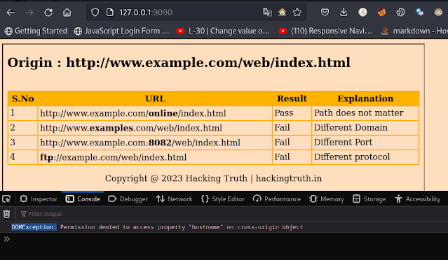 Same Origin Policy security