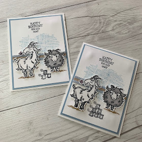 Two Cards using two snarky goat images from Stampin' Up! Way To Goat Stamp Set