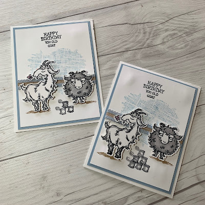 Two Cards using two snarky goat images from Stampin' Up! Way To Goat Stamp Set