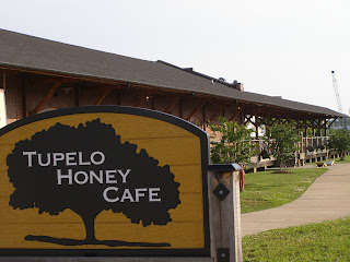 Tupelo Honey Cafe sign and deck