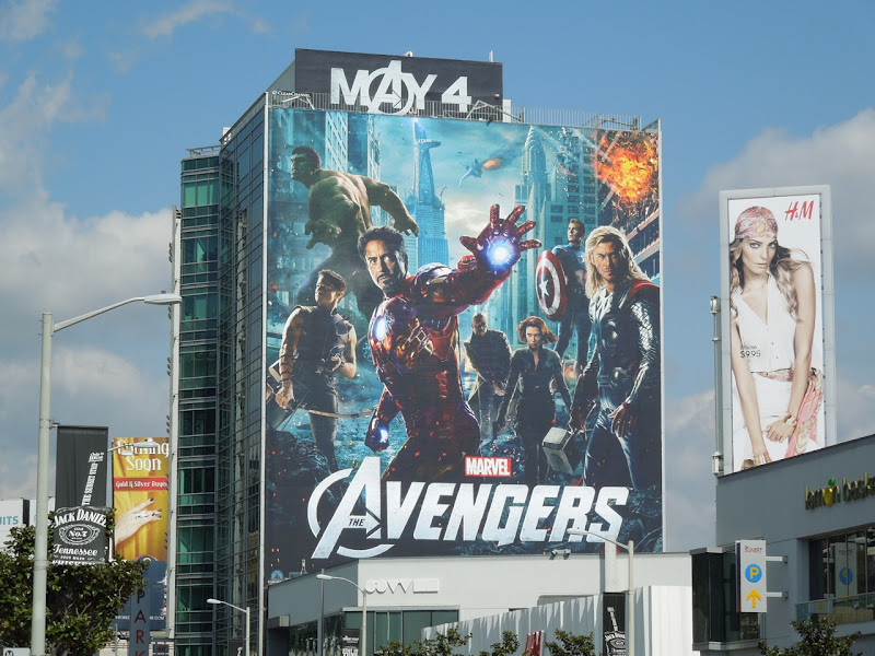 Avengers movie billboard Sunset Plaza