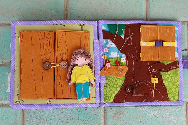 Dollhouse for Thea, handmade fabric quiet book by TomToy