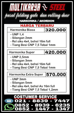 Gambar MultikaryaSteel Pusat penjualan plus pasang baru Pintu Harmonika Folding Gate tanpa daun dan Rolling Door Harga murah Per meter Persegi2 untuk wilayah Tangerang cikupa karawaci serpong bsd alamsutra pik bitung balaraja Jakarta Bandung Bogor Depok Serpong Bintaro Cikarang Bekasi dan wilayah jabodetabek lainnya, Gambar-CV.multikaryasteel-pusat-penjualan-pasang-baru-dan-bekas-seken-produk-pintu-geser-jenis-pintu-harmonika-pintu-folding gate-pintu-plat-besi-model-lipat-atau-dorong-harga-jual-ter-update-te-baru-tahun-2020-beli-ukuran-per-meter-persegi2-terkirim-terpasang-harga-paling-murah-untuk-wilayah-cibitung-kampung utan-kampung siluman-tambun-bekasi cikarang-jakarta-bandung-bogor-depok-tangerang-dan-wilayah-jabodetabek-lainnya, Gambar-harga-pasang-pintu-harmonika-untuk pintu-pengaman-bangunan -gedung-sekolah-gudang pabrik-ruko-kios-pasar-kantor-bank-garasi-rumah-dan-pasilitas-umum lainnya-untuk-kontraktor-dan-individu-di-wlayah-cibitung-setu-cimuning-bekasi-cikarang-jakarta-bandung-bogor-depok-tangerang-jabodetabek Gambar MultikaryaSteel Pusat penjualan plus pasang baru Pintu Harmonika Folding Gate tanpa daun dan Rolling Door Harga murah Per meter Persegi2 untuk wilayah Tangerang cikupa karawaci serpong bsd alamsutra pik bitung balaraja Jakarta Bandung Bogor Depok Serpong Bintaro Cikarang Bekasi dan wilayah jabodetabek lainnya