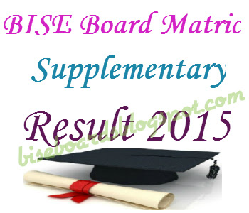 BISE Lahore Board Matric Supplementary Result 2015