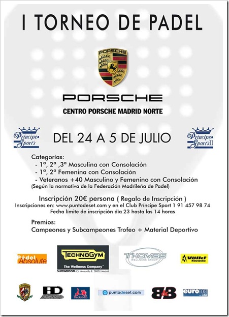 I Torneo de Padel PORSCHE Principe Sports Julio 2010