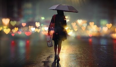 girl umbrella bokeh