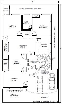 Civil Engineering 10 Marla 2800 Sft House Plan