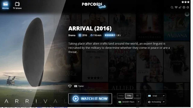 Ταινιες online ξενες μεσω του popcorn time