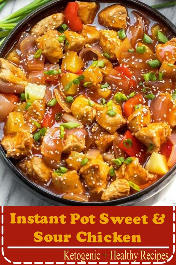 Whole30 instant pot sweet and sour chicken is so easy and so quick to make. It's completely Paleo, sugar free, gluten free, and made in less 30 minutes. The simplicity of this recipe makes it perfect for a weeknight meal that's family friendly, or for Whole30 meal prep. #whole30instantpot #instantpotsweetandsour #sweetandsourchicken #whole30chicken #paleoinstantpot