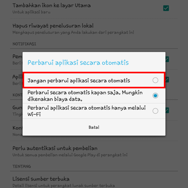 Bagaimana Cara Mematikan Auto Update Google Play Store