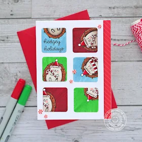Sunny Studio Stamps: Hedgey Holidays Window Trio Dies Hedgehog Themed Christmas Card by Vanessa Menhorn