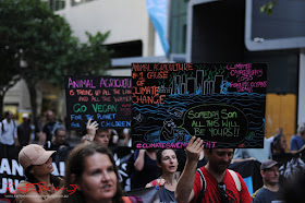 Sydney Climate Rally - Vegans bringing up the rear of the march.