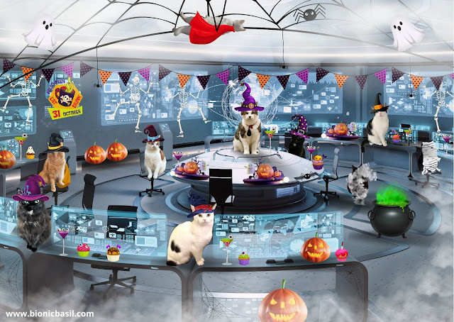 The B Teams Halloween Spooky Story ©BionicBasil® Halloween Pawty in The BBHQ Control Room