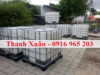 Bồn nhựa cũ ibc 1000 lít, tank nhựa đựng hóa chất 1000L