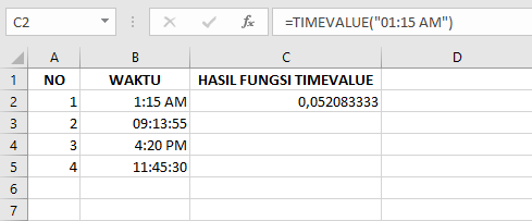 Fungsi TIMEVALUE: Kegunaan, Contoh, dan Tutorial di Microsoft Excel