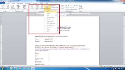 Cara Membuat Mail Merge di Ms Office Word dengan data dari Ms Office Excel