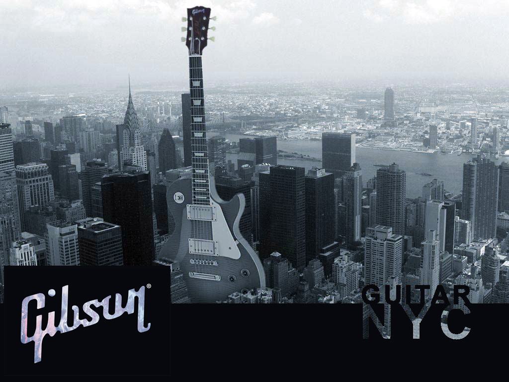 wallpaper gibson les paul new york city effect cool wallpaper ...