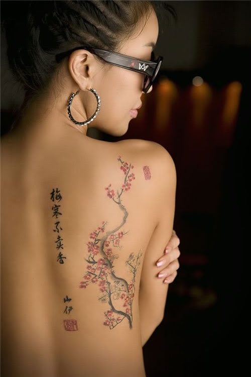 Labels Back tattoo Hieroglyph tattoo Sakura tattoo