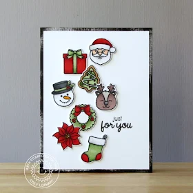 Sunny Studio Stamps: Christmas Icons Santa, Snowman & Reindeer Holiday Card by Emily Leiphart.
