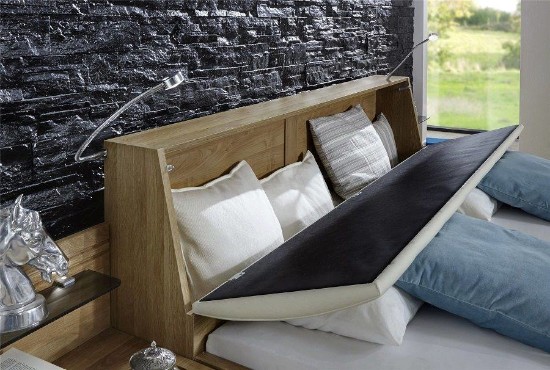 desain inspiratif tempat tidur dengan lemari di bawahnya