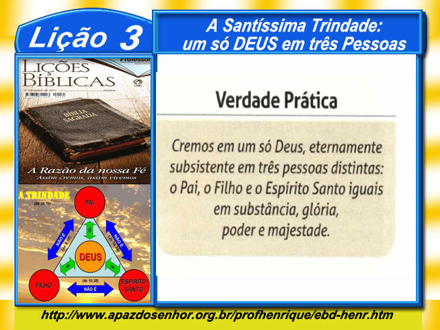  Lição 3 - Santíssima Trindade