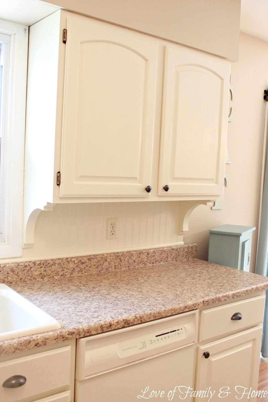 Magnificent adding beadboard to kitchen cabinets Beadboard Backsplash Corbel Love A Few Other Kitchen Updates Of Family Home