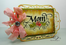 Quietfire, Mom Floral Ornament, Keep Calm & Call Mom, Spellbinders, Kathy Jo Wood, shaped card