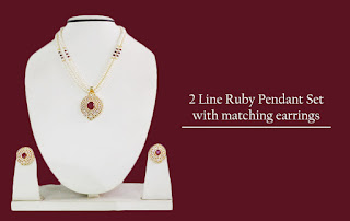 2 Line Ruby Pendant Set