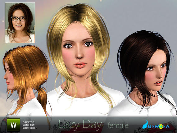 Newsea Lazy Day Female Hairstyle. Download at The Sims Resource - Subscriber 