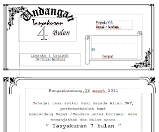 5 Contoh Undangan 7 Bulan Kehamilan Format Doc (Word)