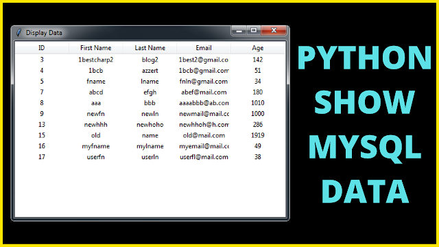 How To Bind TreeView From MySQL DataBase In Python Tkinter