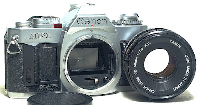 Canon AV-1 (Chrome) Body #600, Canon FD 50mm 1:1.8 S.C. #206