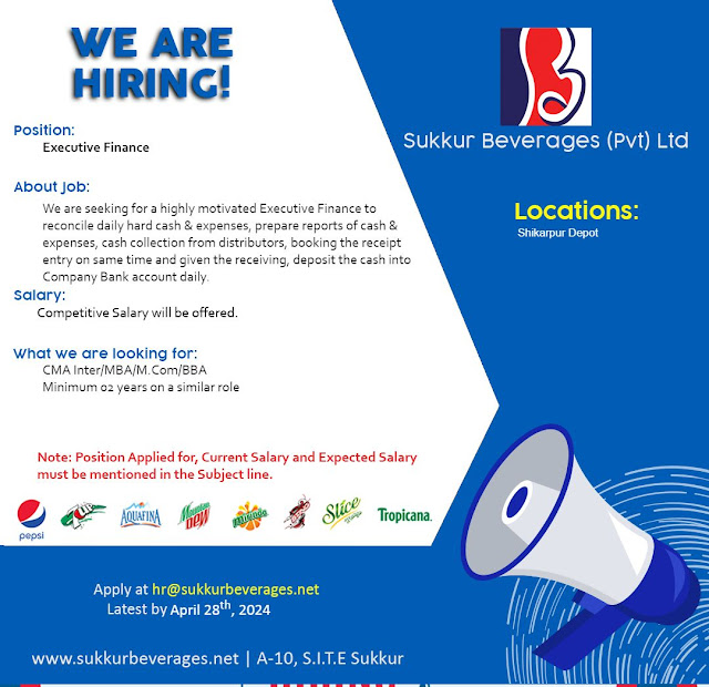 Sukkur Beverages Pvt Ltd Latest Jobs in Sukkur, Nausharo Feroze Region April 2024