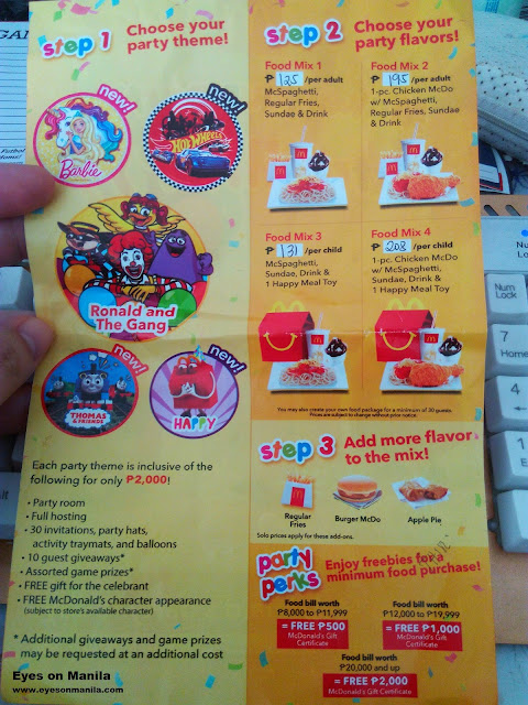McDonald's Kiddie Party Package BF Southpark