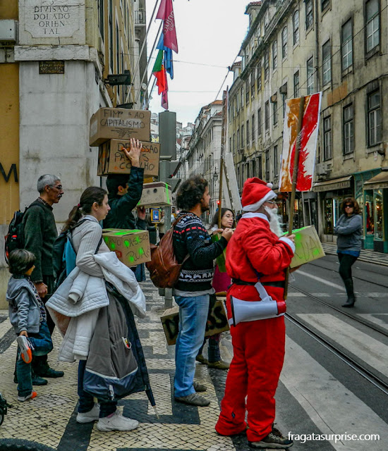 Crise europeia - protesto na Rua Augusta, Lisboa, em 2012