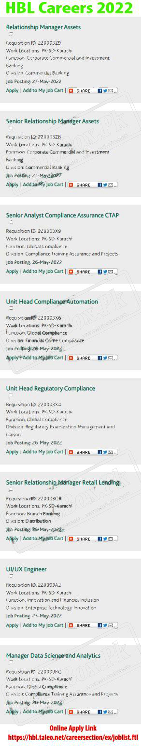 Habib Bank Limited - HBL Jobs Latest Habib Bank Limited - HBL Jobs Latest