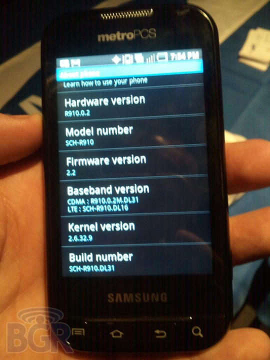 Thumb: Samsung SCH-R910, MetroPCS’ First LTE-Capable Handset