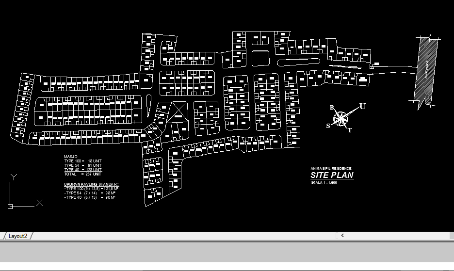 AUTO CAD SITE PLAN PERUMAHAN (DWG FILE)  SANGGAR TEKNIK