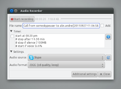 Sound Recorder Using Audio Recorder for Linux