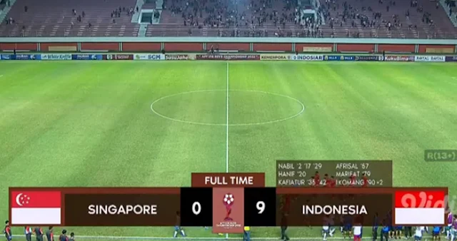 Indonesia 9-0 Singapura