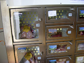 Self-service poultry vending machine.  Indre et Loire, France. Photographed by Susan Walter. Tour the Loire Valley with a classic car and a private guide.