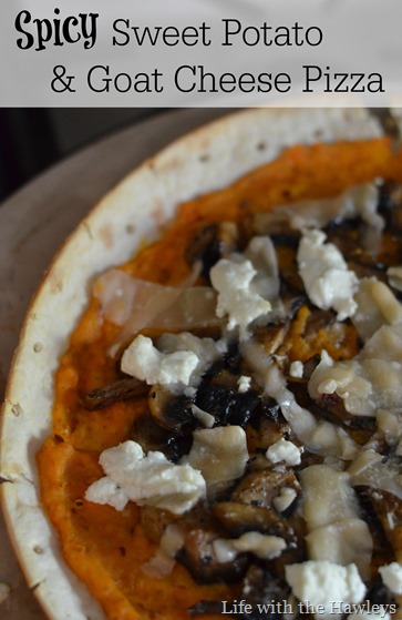 Spicy Sweet Potato & Goat Cheese Pizza